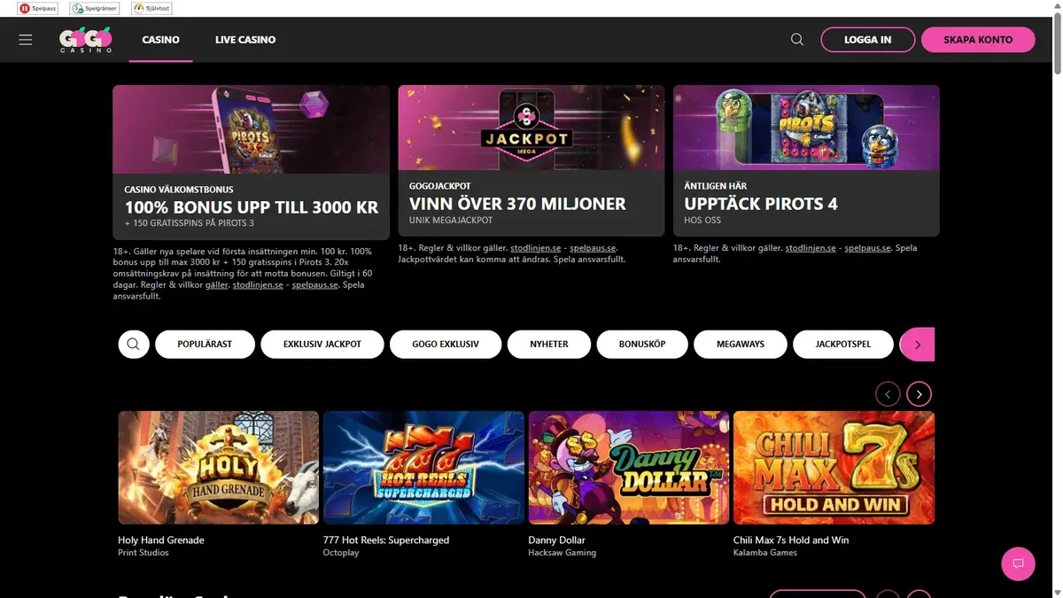GoGo Casino screenshot